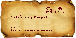 Sztáray Margit névjegykártya