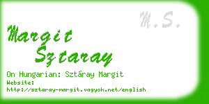 margit sztaray business card